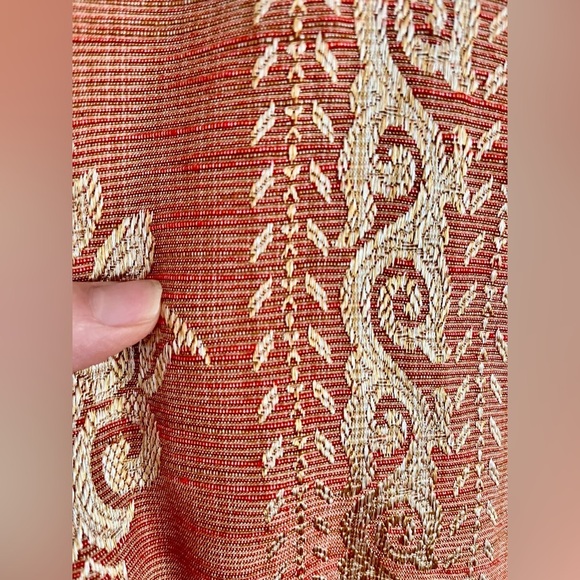 Isabella Bird Size Medium Muted Earthtone Red and Gold Abalone Button Up Jacket - Picture 6 of 12